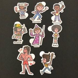 Stranger Things Decals Set of Eight 8 Stickers